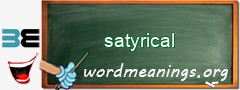 WordMeaning blackboard for satyrical
